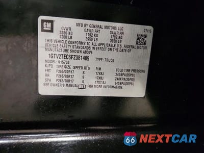 Zdjęcie 12 z 12 samochodu: 2015 GMC SIERRA K1500 VIN:1GTV2TEC6FZ381409 - miniatura