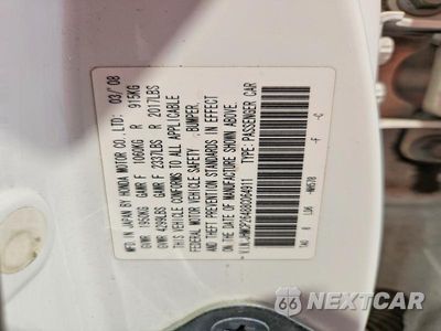 Zdjęcie 13 z 13 samochodu: 2008 HONDA ACCORD LXP VIN:JHMCP26488C064911 - miniatura