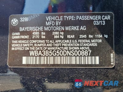 Zdjęcie 12 z 12 samochodu: 2013 BMW 328 XI SULEV VIN:WBA3B5G50DNS00887 - miniatura