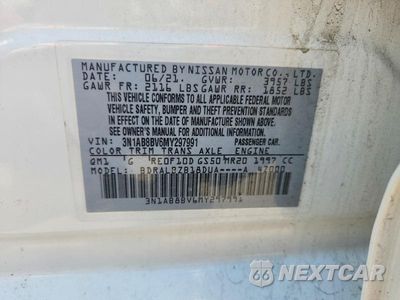 Zdjęcie 12 z 12 samochodu: 2021 NISSAN SENTRA S VIN:3N1AB8BV6MY297991 - miniatura