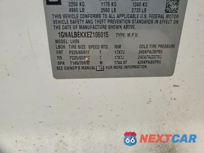 Zdjęcie 12 z 12 samochodu: 2014 CHEVROLET EQUINOX LT VIN:1GNALBEKXEZ106015 - miniatura