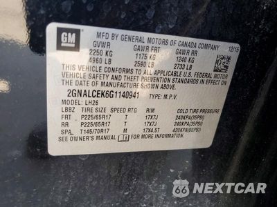 Zdjęcie 12 z 12 samochodu: 2016 CHEVROLET EQUINOX LT VIN:2GNALCEK6G1140941 - miniatura