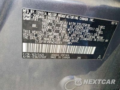 Zdjęcie 13 z 13 samochodu: 2015 TOYOTA RAV4 LIMITED VIN:2T3DFREV9FW249281 - miniatura