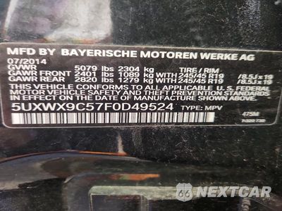 Zdjęcie 13 z 13 samochodu: 2015 BMW X3 XDRIVE28I VIN:5UXWX9C57F0D49524 - miniatura