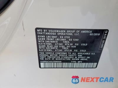 Zdjęcie 14 z 14 samochodu: 2018 VOLKSWAGEN ATLAS SE VIN:1V2KR2CA6JC565009 - miniatura