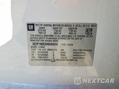 Zdjęcie 12 z 12 samochodu: 2017 GMC SIERRA C1500 SLT VIN:3GTP1NECXHG459636 - miniatura