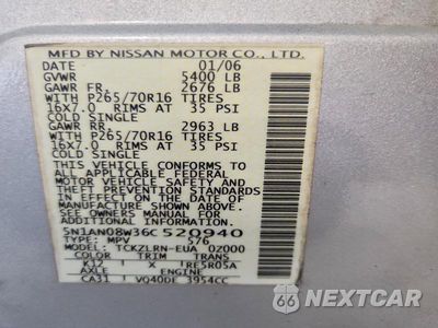 Zdjęcie 12 z 12 samochodu: 2006 NISSAN XTERRA X VIN:5N1AN08W36C520940 - miniatura