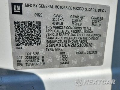 Zdjęcie 13 z 13 samochodu: 2021 CHEVROLET EQUINOX LT VIN:3GNAXUEV2MS103678 - miniatura