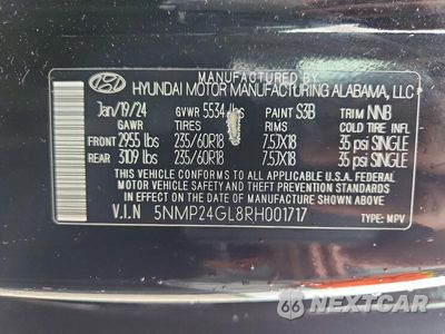 Zdjęcie 25 z 26 samochodu: 2024 HYUNDAI SANTA FE SEL VIN:5NMP24GL8RH001717 - miniatura