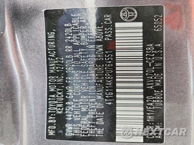 Zdjęcie 12 z 12 samochodu: 2023 TOYOTA CAMRY SE VIN:4T1G11AK8PU764551 - miniatura