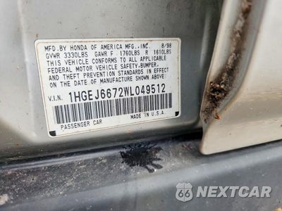 Zdjęcie 12 z 12 samochodu: 1998 HONDA CIVIC LX VIN:1HGEJ6672WL049512 - miniatura