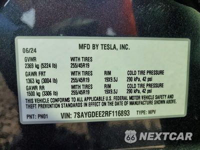 Zdjęcie 14 z 14 samochodu: 2024 TESLA MODEL Y VIN:7SAYGDEE2RF116893 - miniatura