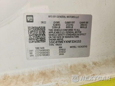 Zdjęcie 13 z 13 samochodu: 2022 CHEVROLET SILVERADO K2500 CUSTOM VIN:1GC4YMEYXNF334153 - miniatura