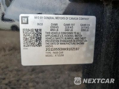 Zdjęcie 12 z 12 samochodu: 2019 CHEVROLET IMPALA PREMIER VIN:2G1105S3XK9102187 - miniatura