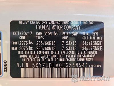 Zdjęcie 12 z 12 samochodu: 2018 HYUNDAI SANTA FE SPORT 2.0T VIN:5XYZUDLA0JG548941 - miniatura