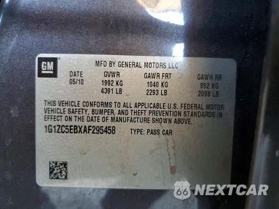 Zdjęcie 12 z 12 samochodu: 2010 CHEVROLET MALIBU 1LT VIN:1G1ZC5EBXAF295458 - miniatura