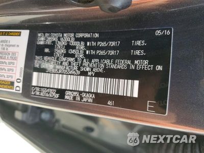 Zdjęcie 13 z 13 samochodu: 2016 TOYOTA 4RUNNER SR5 VIN:JTEBU5JR7G5349639 - miniatura