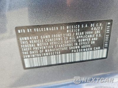 Zdjęcie 12 z 12 samochodu: 2022 VOLKSWAGEN JETTA SE VIN:3VW7M7BU1NM032758 - miniatura