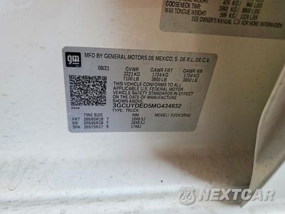 Zdjęcie 12 z 12 samochodu: 2021 CHEVROLET SILVERADO K1500 LT VIN:3GCUYDED5MG434932 - miniatura