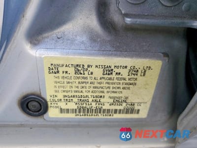 Zdjęcie 12 z 12 samochodu: 2002 NISSAN SENTRA SE-R VIN:3N1AB51D12L715083 - miniatura