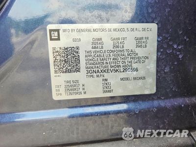 Zdjęcie 12 z 12 samochodu: 2019 CHEVROLET EQUINOX LT VIN:3GNAXKEV5KL296596 - miniatura