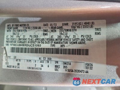 Zdjęcie 13 z 13 samochodu: 2013 FORD ESCAPE SEL VIN:1FMCU9H9XDUC51093 - miniatura