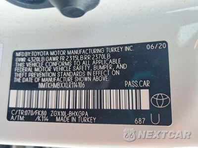 Zdjęcie 12 z 12 samochodu: 2020 TOYOTA C-HR XLE VIN:NMTKHMBXXLR114106 - miniatura