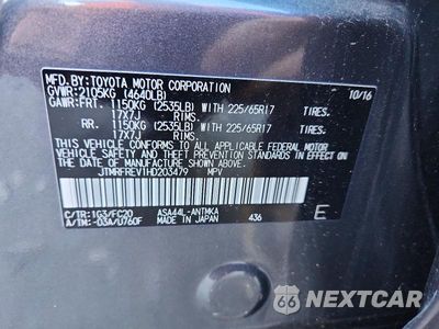 Zdjęcie 12 z 12 samochodu: 2017 TOYOTA RAV4 XLE VIN:JTMRFREV1HD203479 - miniatura