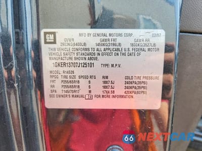 Zdjęcie 13 z 13 samochodu: 2007 GMC ACADIA SLE VIN:1GKER13707J125101 - miniatura