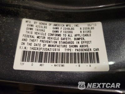 Zdjęcie 12 z 12 samochodu: 2013 HONDA ACCORD LX VIN:1HGCR2F30DA210616 - miniatura