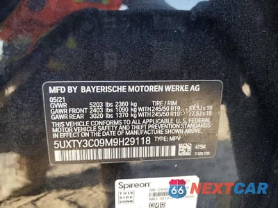 Zdjęcie 13 z 13 samochodu: 2021 BMW X3 SDRIVE30I VIN:5UXTY3C09M9H29118 - miniatura