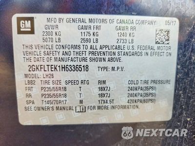 Zdjęcie 13 z 13 samochodu: 2017 GMC TERRAIN SLE VIN:2GKFLTEK1H6336518 - miniatura