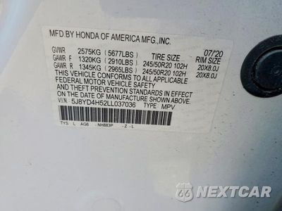 Zdjęcie 13 z 13 samochodu: 2020 ACURA MDX TECHNOLOGY VIN:5J8YD4H52LL037036 - miniatura