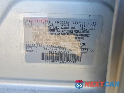 Zdjęcie 12 z 12 samochodu: 2013 NISSAN SENTRA S VIN:3N1AB7AP5DL788935 - miniatura