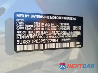 Zdjęcie 13 z 13 samochodu: 2023 BMW X3 M40I VIN:5UX83DP03P9R72994 - miniatura