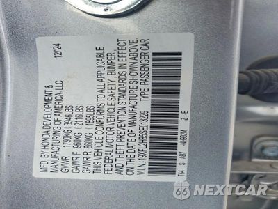 Zdjęcie 12 z 12 samochodu: 2025 HONDA CIVIC SPORT VIN:19XFL2H85SE013229 - miniatura