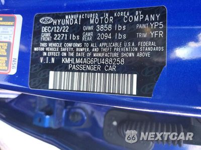 Zdjęcie 13 z 13 samochodu: 2023 HYUNDAI ELANTRA SEL VIN:KMHLM4AG6PU488258 - miniatura