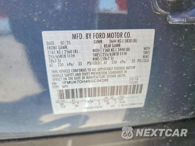 Zdjęcie 12 z 12 samochodu: 2025 FORD EXPLORER ACTIVE VIN:1FMUK7DH4SGC54398 - miniatura