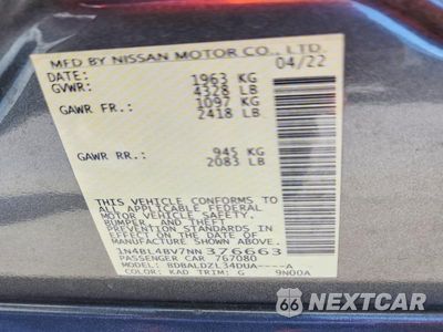 Zdjęcie 13 z 13 samochodu: 2022 NISSAN ALTIMA S VIN:1N4BL4BV7NN376663 - miniatura