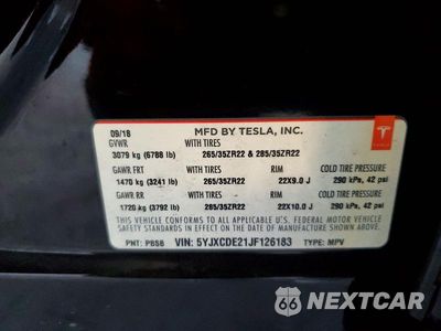 Zdjęcie 13 z 13 samochodu: 2018 TESLA MODEL X VIN:5YJXCDE21JF126183 - miniatura