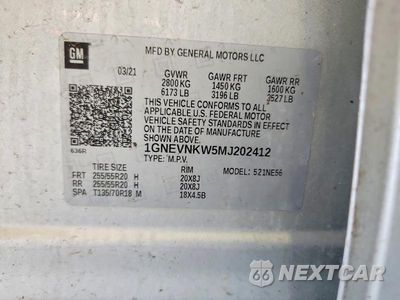 Zdjęcie 13 z 13 samochodu: 2021 CHEVROLET TRAVERSE HIGH COUNTRY VIN:1GNEVNKW5MJ202412 - miniatura