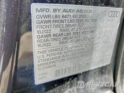 Zdjęcie 13 z 13 samochodu: 2020 AUDI Q8 PREMIUM PLUS S-LINE VIN:WA1EVAF15LD022466 - miniatura