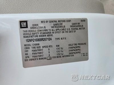 Zdjęcie 14 z 14 samochodu: 2008 CHEVROLET SUBURBAN C1500 LS VIN:1GNFC16068R267124 - miniatura