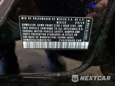 Zdjęcie 12 z 12 samochodu: 2016 VOLKSWAGEN JETTA S VIN:3VW267AJ7GM235703 - miniatura