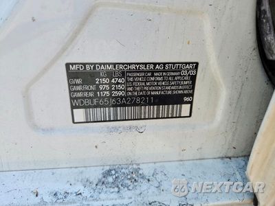 Zdjęcie 13 z 13 samochodu: 2003 MERCEDES-BENZ E 320 VIN:WDBUF65J63A278211 - miniatura
