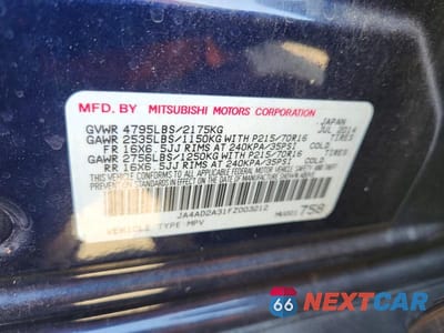 Zdjęcie 13 z 13 samochodu: 2015 MITSUBISHI OUTLANDER ES VIN:JA4AD2A31FZ003212 - miniatura