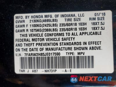Zdjęcie 13 z 13 samochodu: 2018 HONDA CR-V EXL VIN:7FARW2H85JE017590 - miniatura