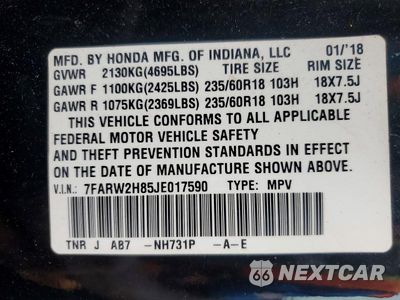 Zdjęcie 13 z 13 samochodu: 2018 HONDA CR-V EXL VIN:7FARW2H85JE017590 - miniatura
