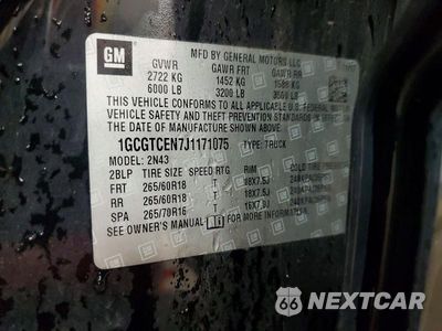 Zdjęcie 12 z 12 samochodu: 2018 CHEVROLET COLORADO LT VIN:1GCGTCEN7J1171075 - miniatura