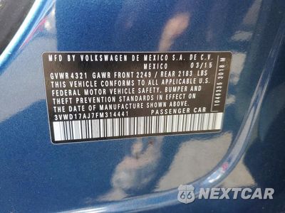 Zdjęcie 12 z 12 samochodu: 2015 VOLKSWAGEN JETTA SE VIN:3VWD17AJ7FM314441 - miniatura
